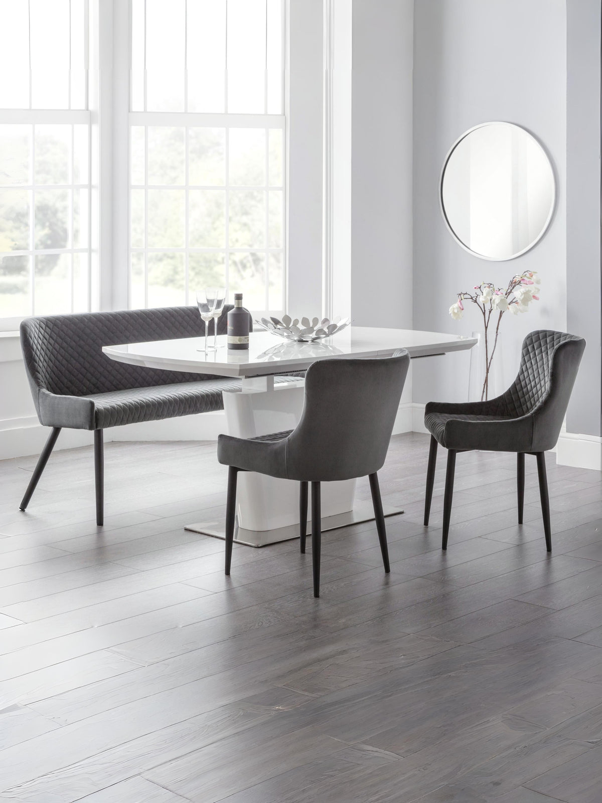 Como High Gloss Extending Table - White
