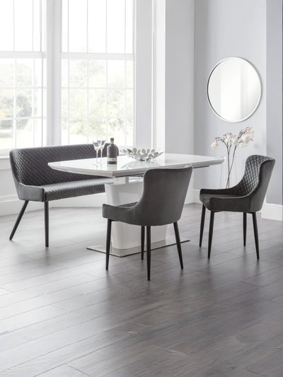 Como High Gloss Extending Table - White