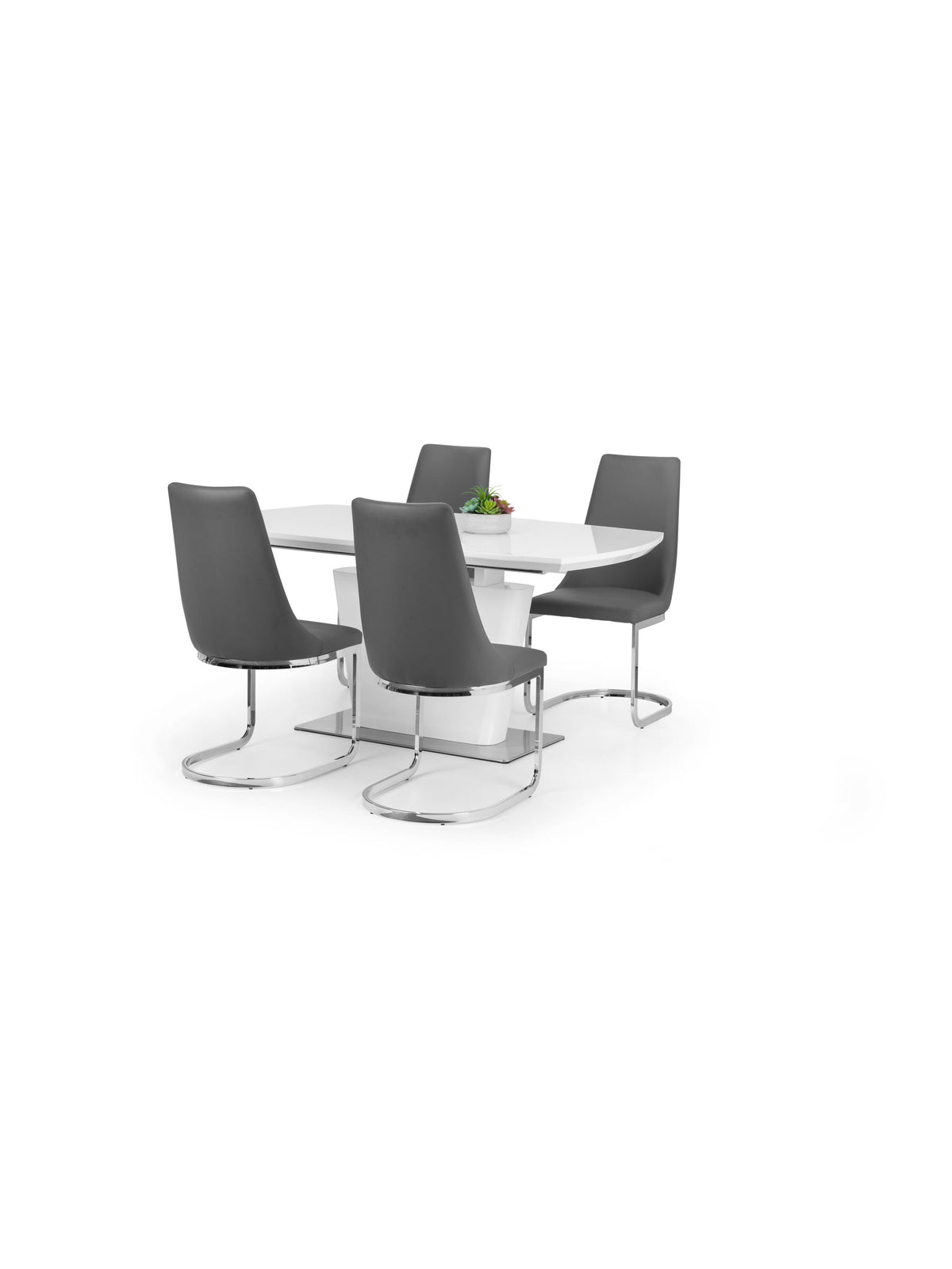 Como High Gloss Extending Table - White