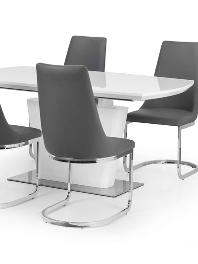 Como White High Gloss Table and 4 Como Chairs