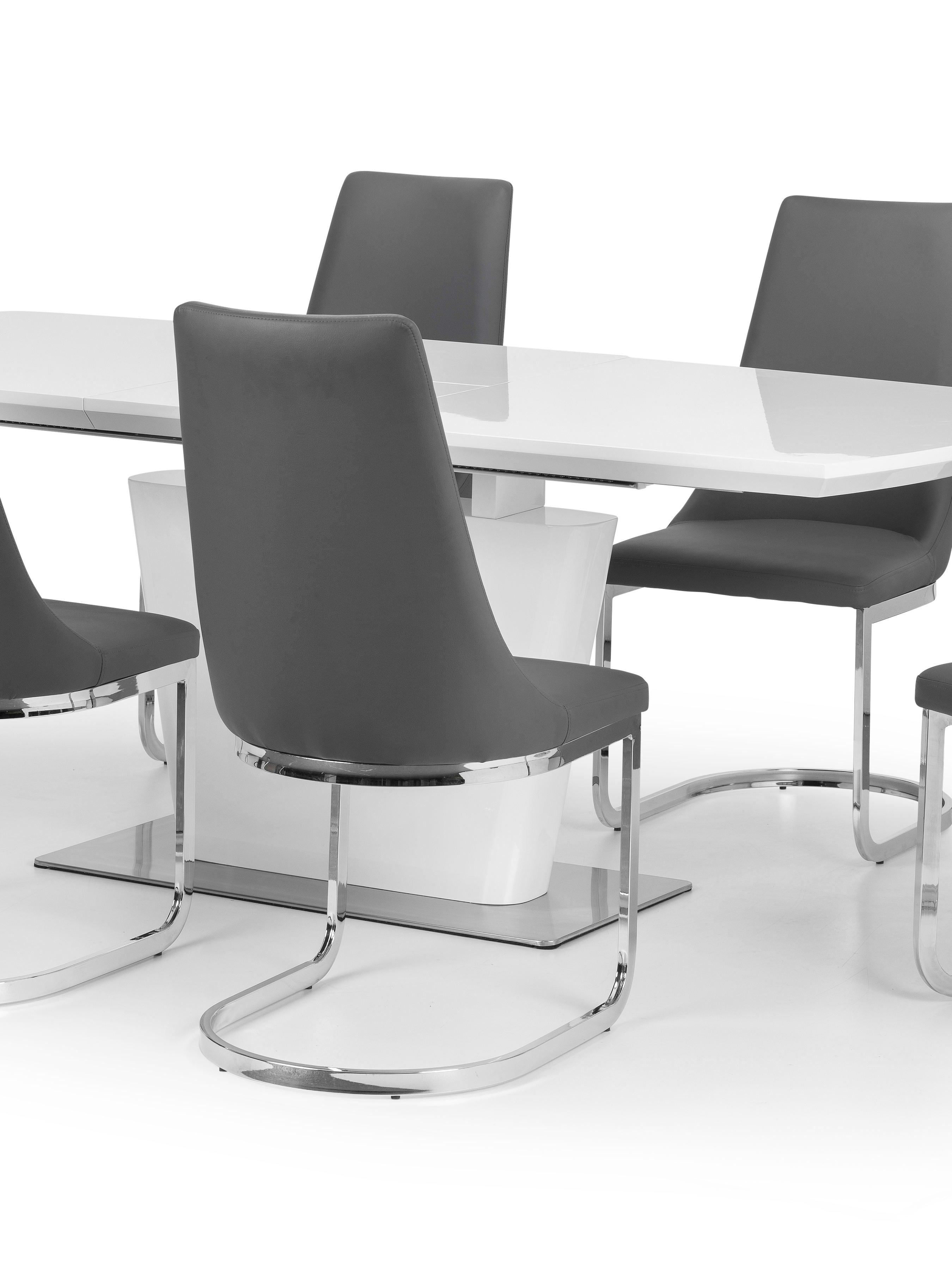 Como White High Gloss Table and 6 Como Chairs