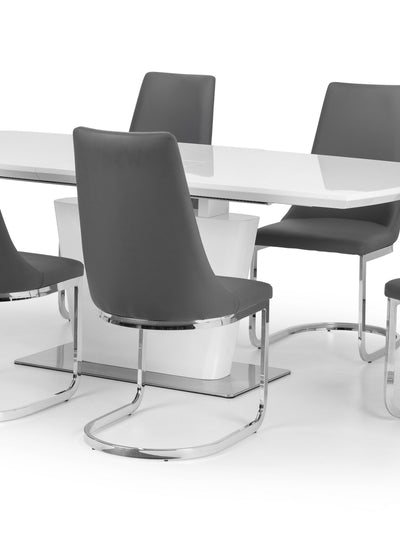 Como White High Gloss Table and 6 Como Chairs