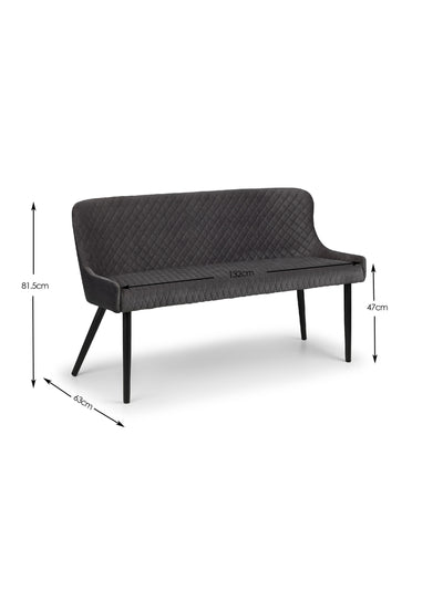 Como White High Gloss Table , 1 Grey plush High Bench and 2 Grey plush Chairs – White and Grey