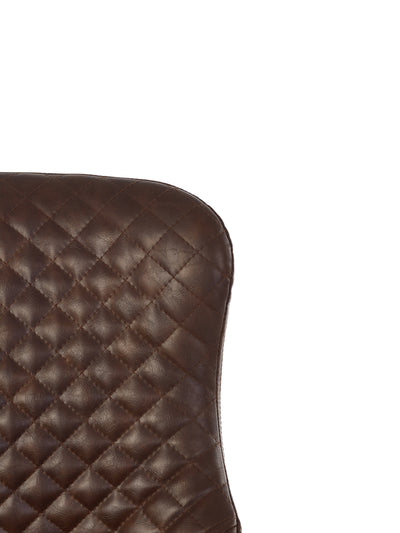 Como White Gloss Rectangular 160 to 200cm Extending Dining Table Set with 6 plush Brown Faux Leather Dining Chairs