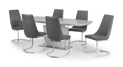 Como High Gloss Extending Table - Grey – Julian Bowen, view 11