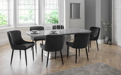 Como High Gloss Extending Table - Grey – Julian Bowen, view 2