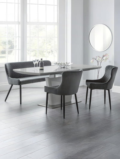 Como High Gloss Extending Table - Grey
