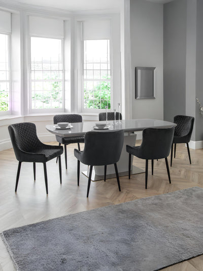 Como High Gloss Extending Table - Grey