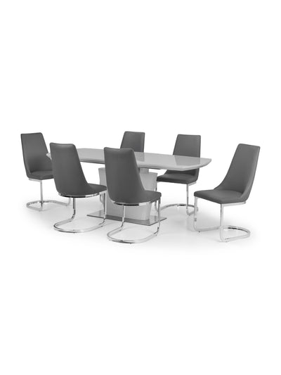 Como High Gloss Extending Table - Grey