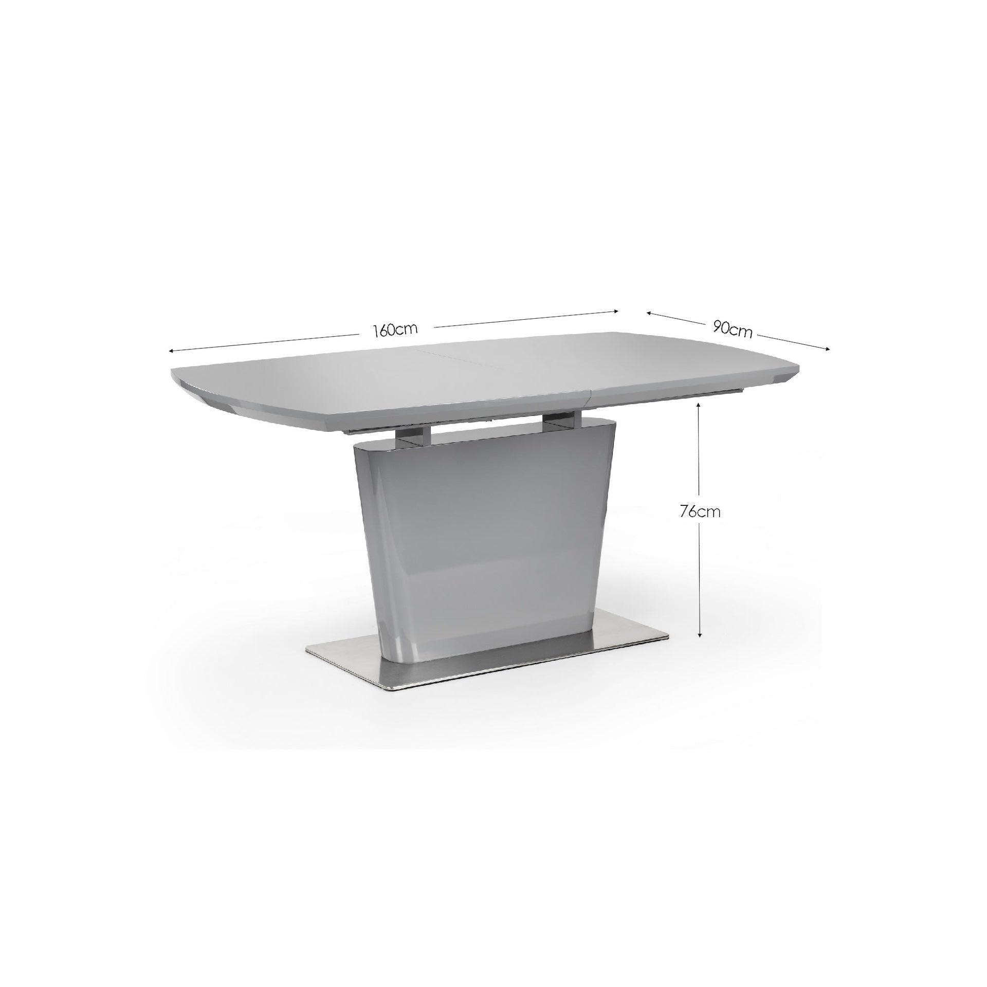 Como High Gloss Extending Table - Grey – Julian Bowen, view 3