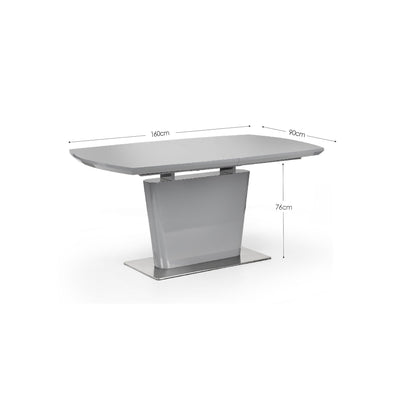 Como High Gloss Extending Table - Grey – Julian Bowen, view 3