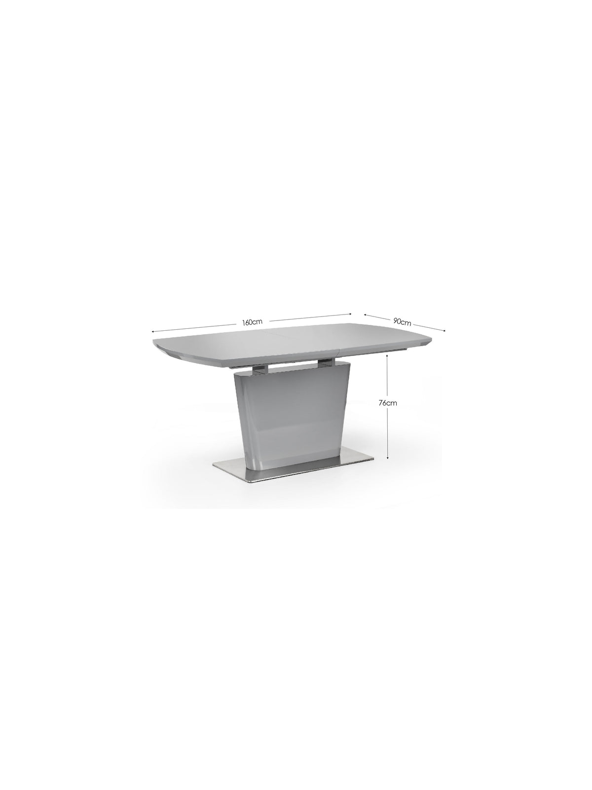 Como High Gloss Extending Table - Grey