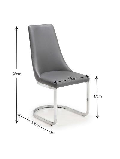 Como Grey High Gloss Table and 4 Como Chairs