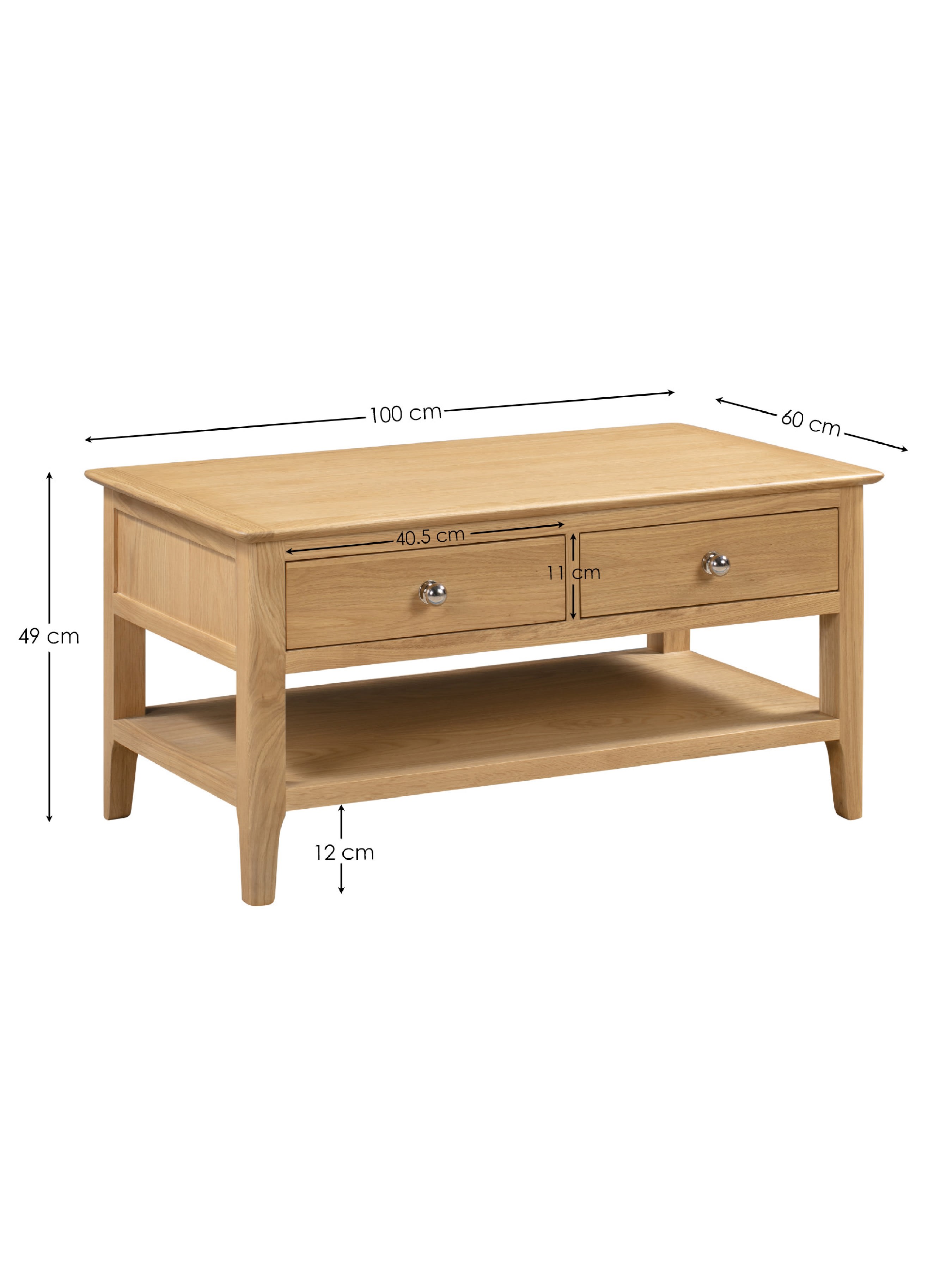Cotswold Coffee Table With 2 Drawers