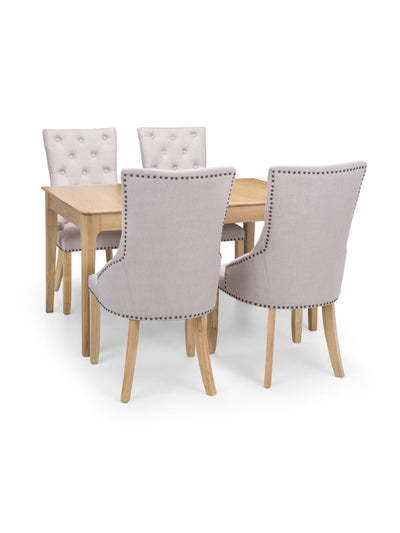 Cotswold Dining Table and 4 Loire Chairs – Oak