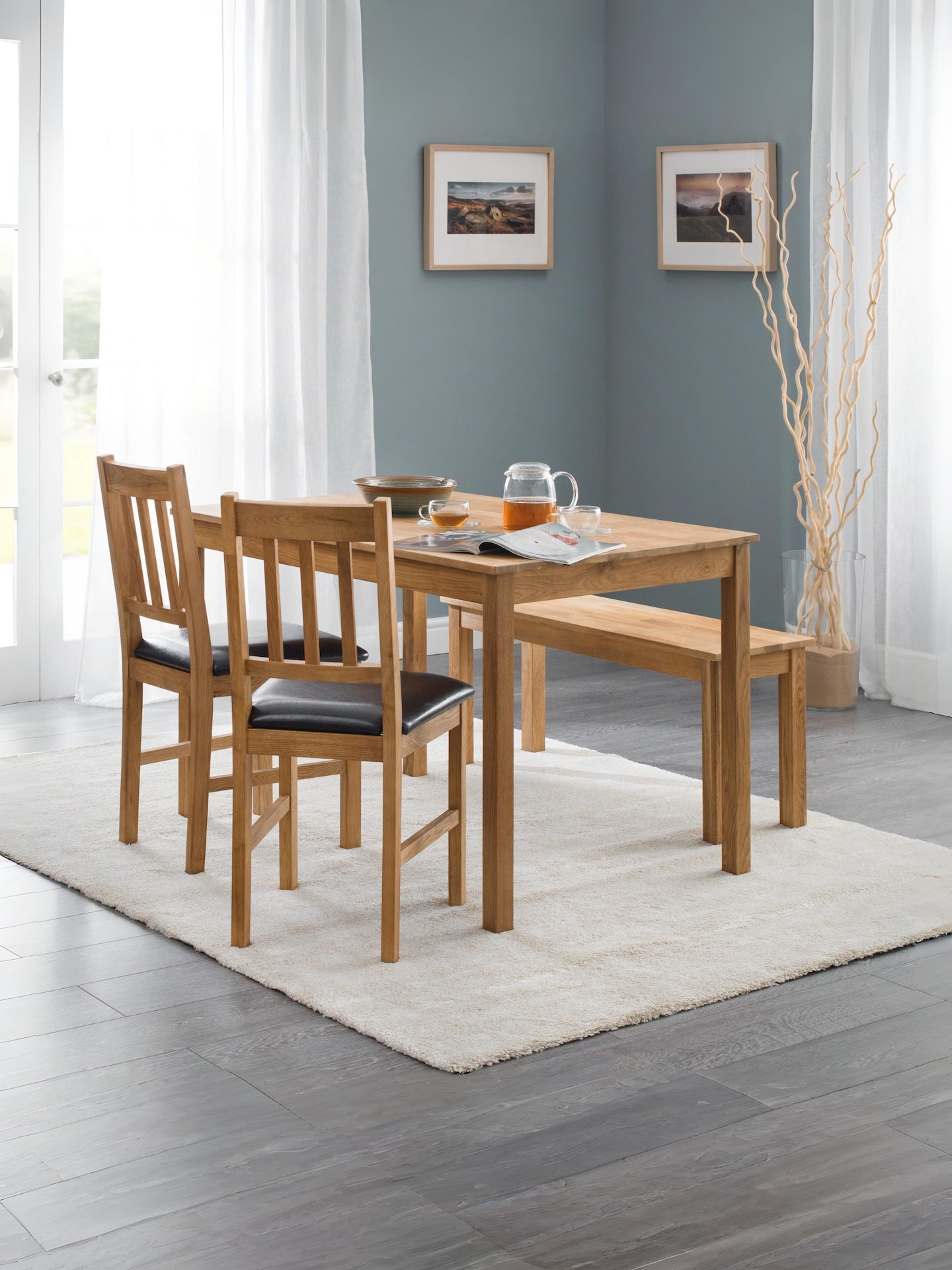 Coxmoor Rectangular Dining Table - Oak – Julian Bowen, view 2