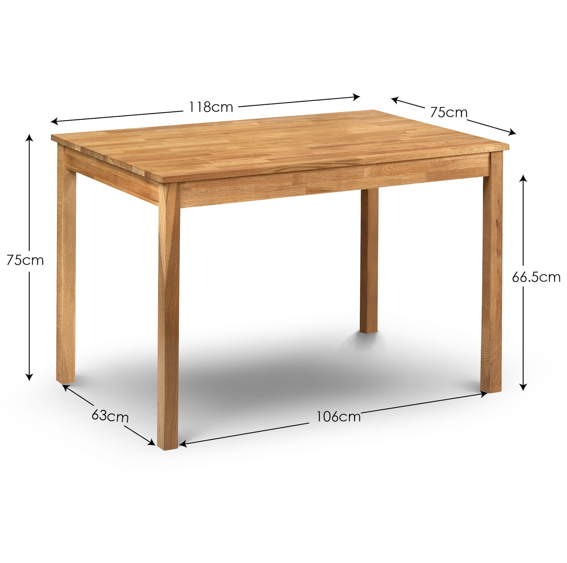 Coxmoor Rectangular Dining Table - Oak – Julian Bowen, view 4