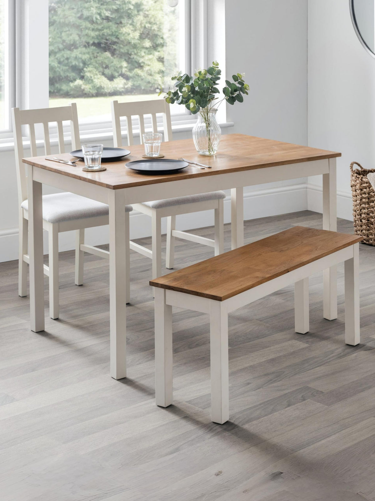 Coxmoor Rectangular Dining Table - Ivory & Oak