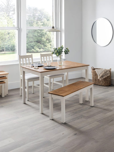 Coxmoor Rectangular Dining Table - Ivory & Oak – Julian Bowen, view 2