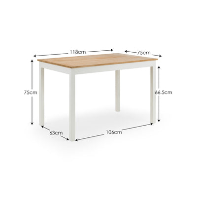 Coxmoor Rectangular Dining Table - Ivory & Oak – Julian Bowen, view 8