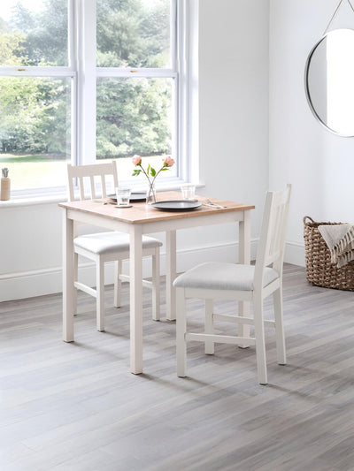 Coxmoor 75cm Square Dining Table - Ivory & Oak – Julian Bowen, view 2
