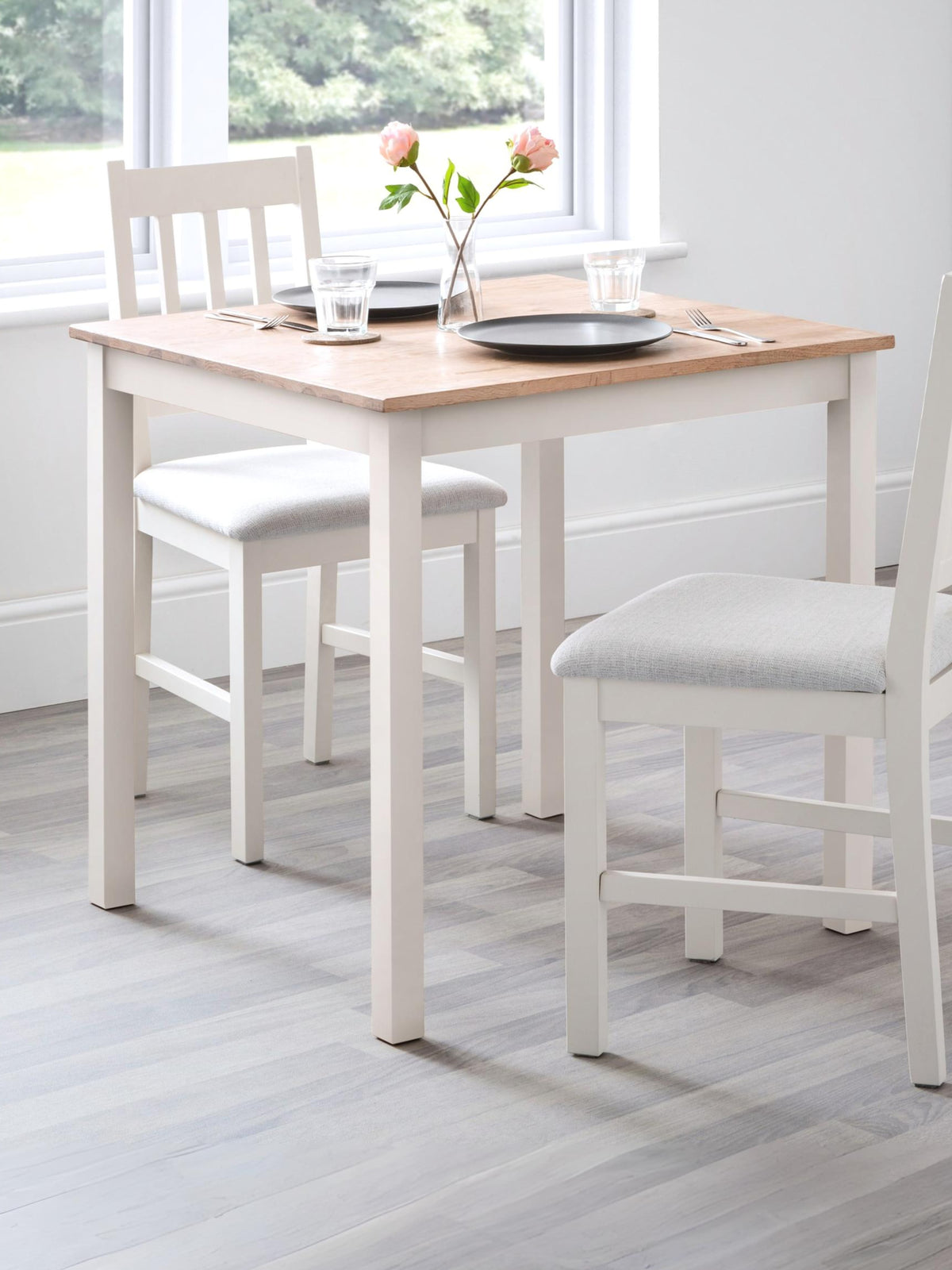 Coxmoor 75cm Square Dining Table - Ivory & Oak