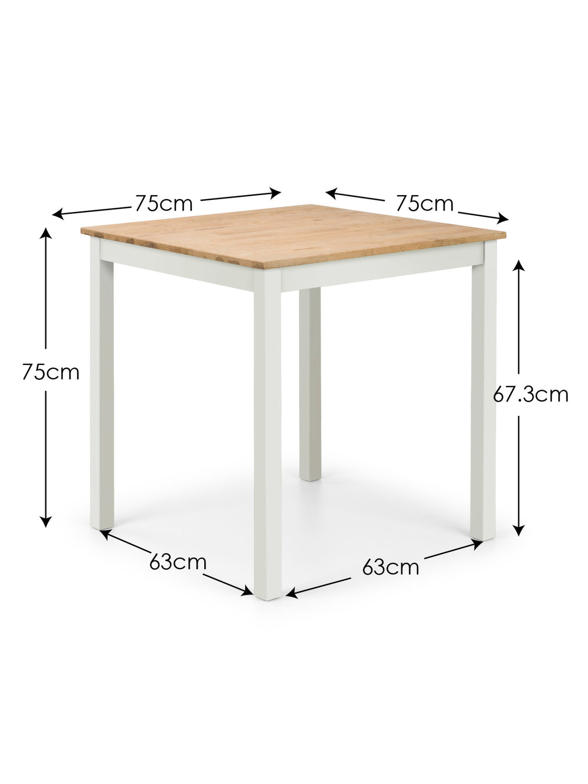 Coxmoor 75cm Square Dining Table - Ivory & Oak