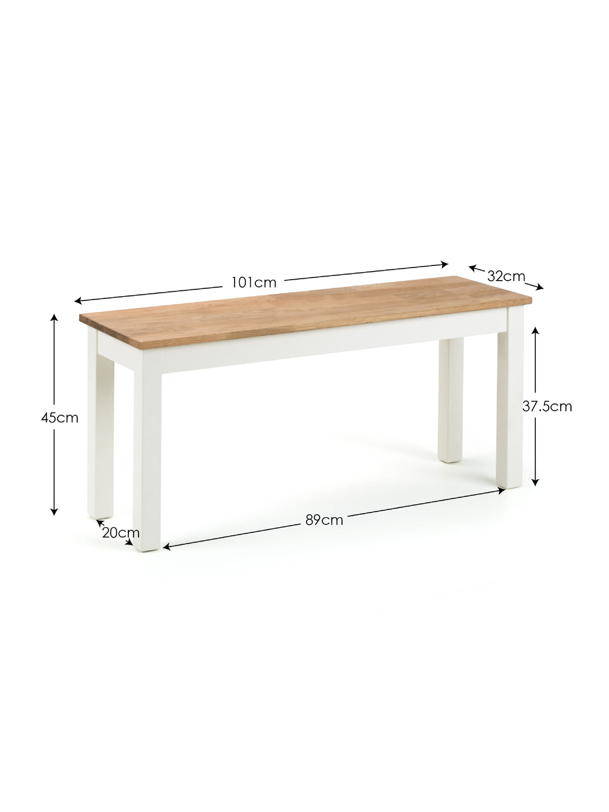 Coxmoor Bench - Ivory & Oak