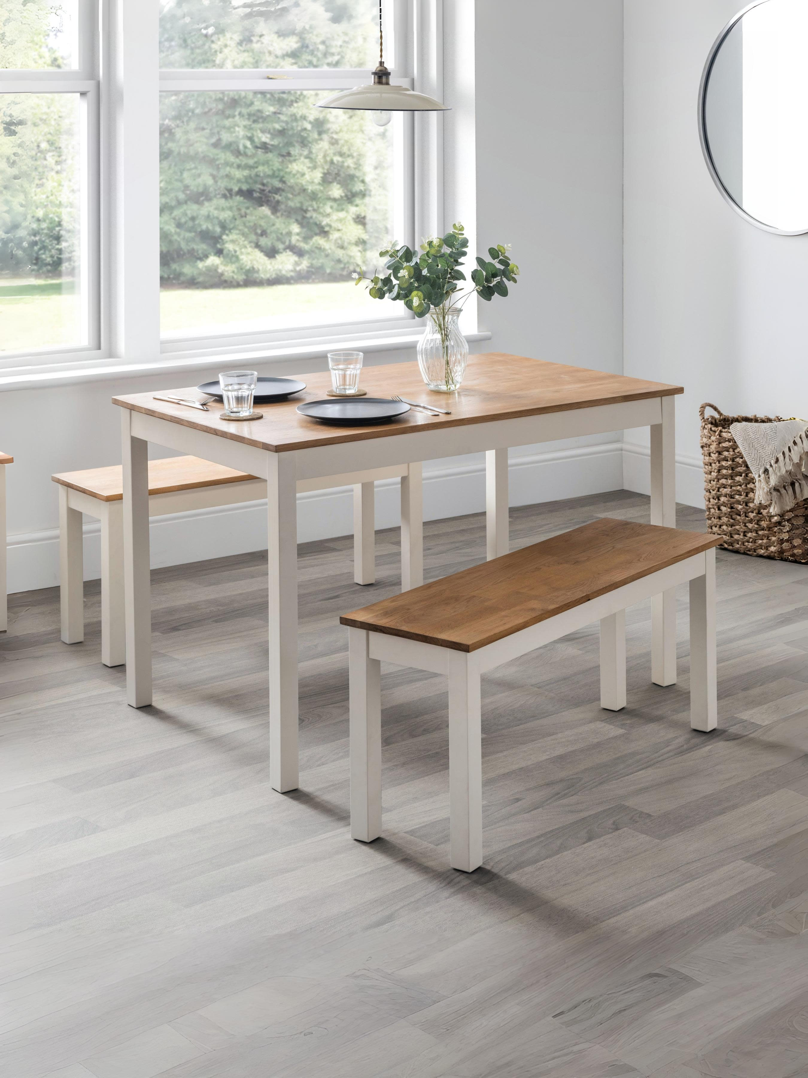 Coxmoor Bench - Ivory & Oak