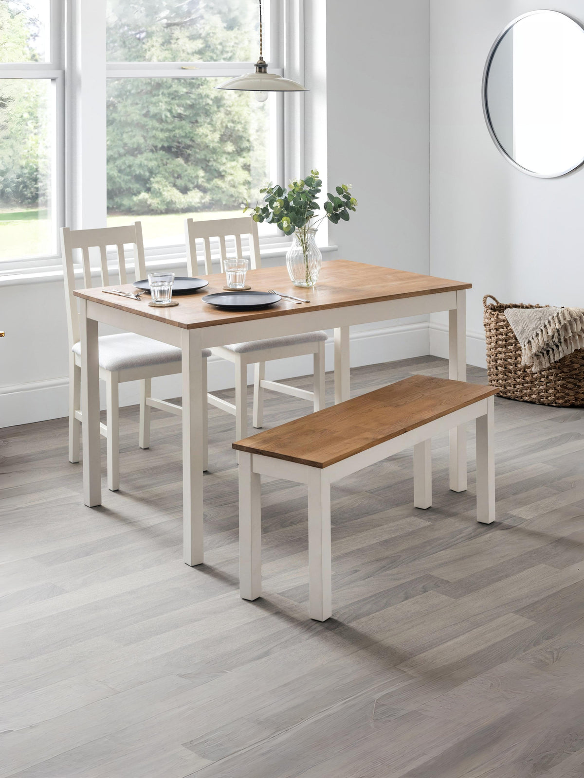 Coxmoor Bench - Ivory & Oak