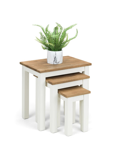 Coxmoor Nest Of 3 Tables - Ivory & Oak