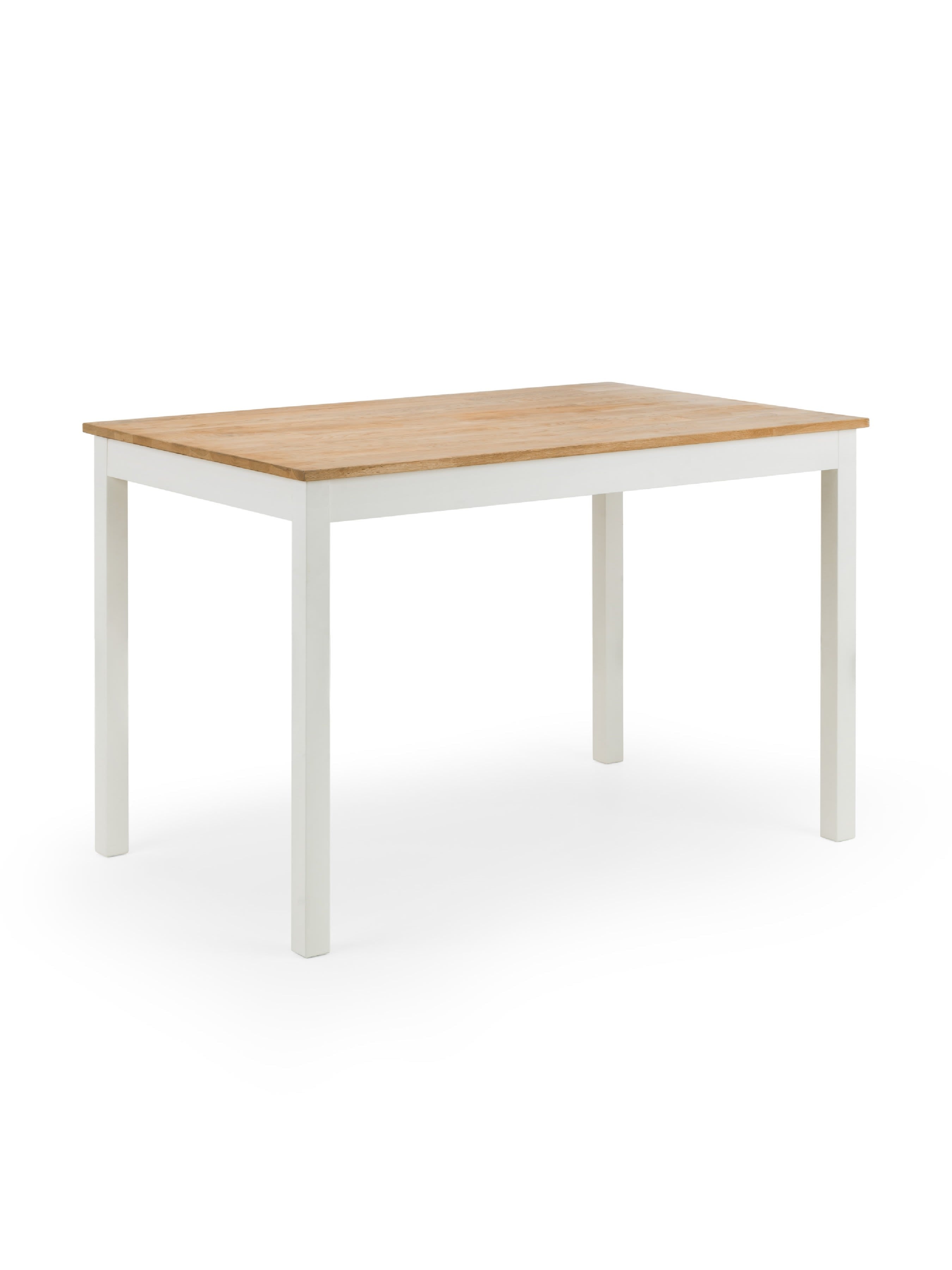 Coxmoor Two-Tone Oak Top Rectangular Dining Table Set with 4 Ivory Wooden Dining Chairs – Ivory and Oak