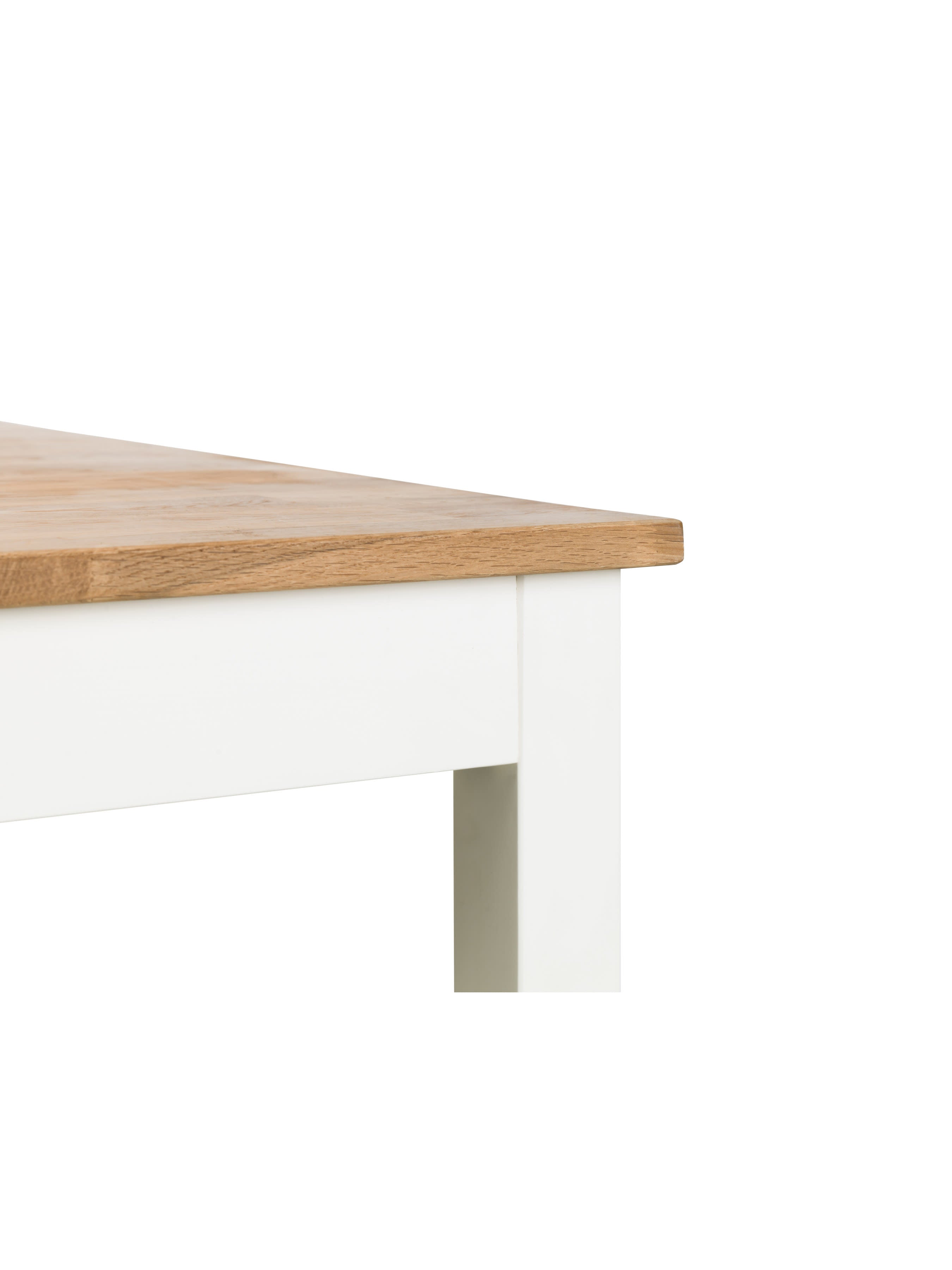 Coxmoor Two-Tone Oak Top Rectangular Dining Table Set with 4 Ivory Wooden Dining Chairs – Ivory and Oak