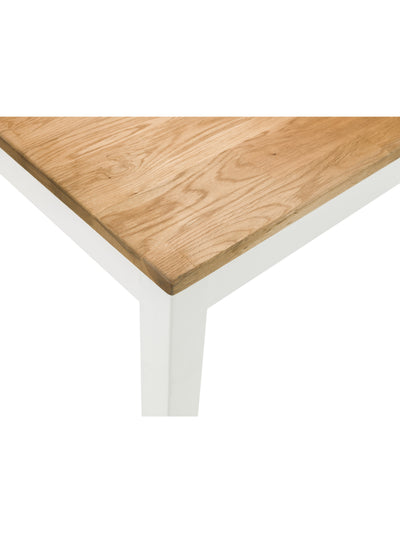 Coxmoor Two-Tone Oak Top Rectangular Dining Table Set with 4 Ivory Wooden Dining Chairs – Ivory and Oak