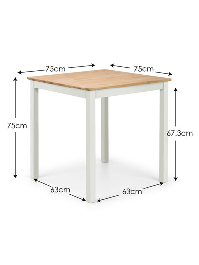Coxmoor Ivory and Oak Square Table and 2 Ivory Coxmoor Chairs