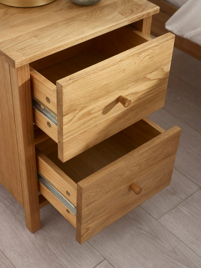 Coxmoor 2 Drawer Bedside - Oak
