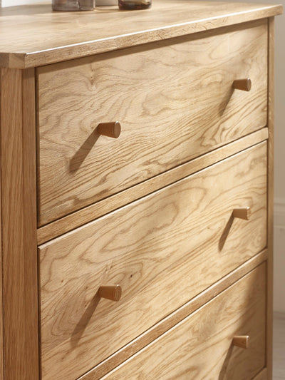 Coxmoor 5 Drawer Wide Chest - Oak – Julian Bowen, view 4