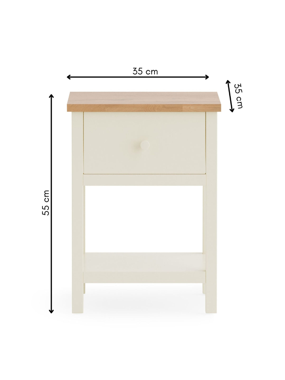 Coxmoor 1 Drawer - Ivory and Oak