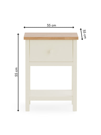 Coxmoor 1 Drawer - Ivory and Oak