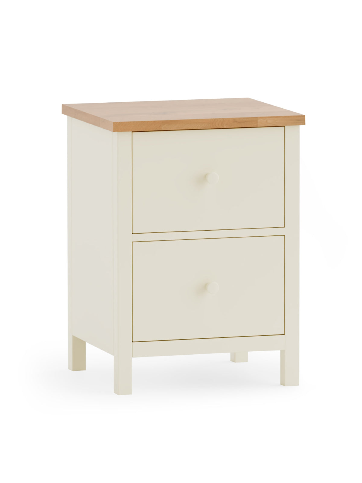 Coxmoor 2 Drawer Bedside - Ivory and Oak