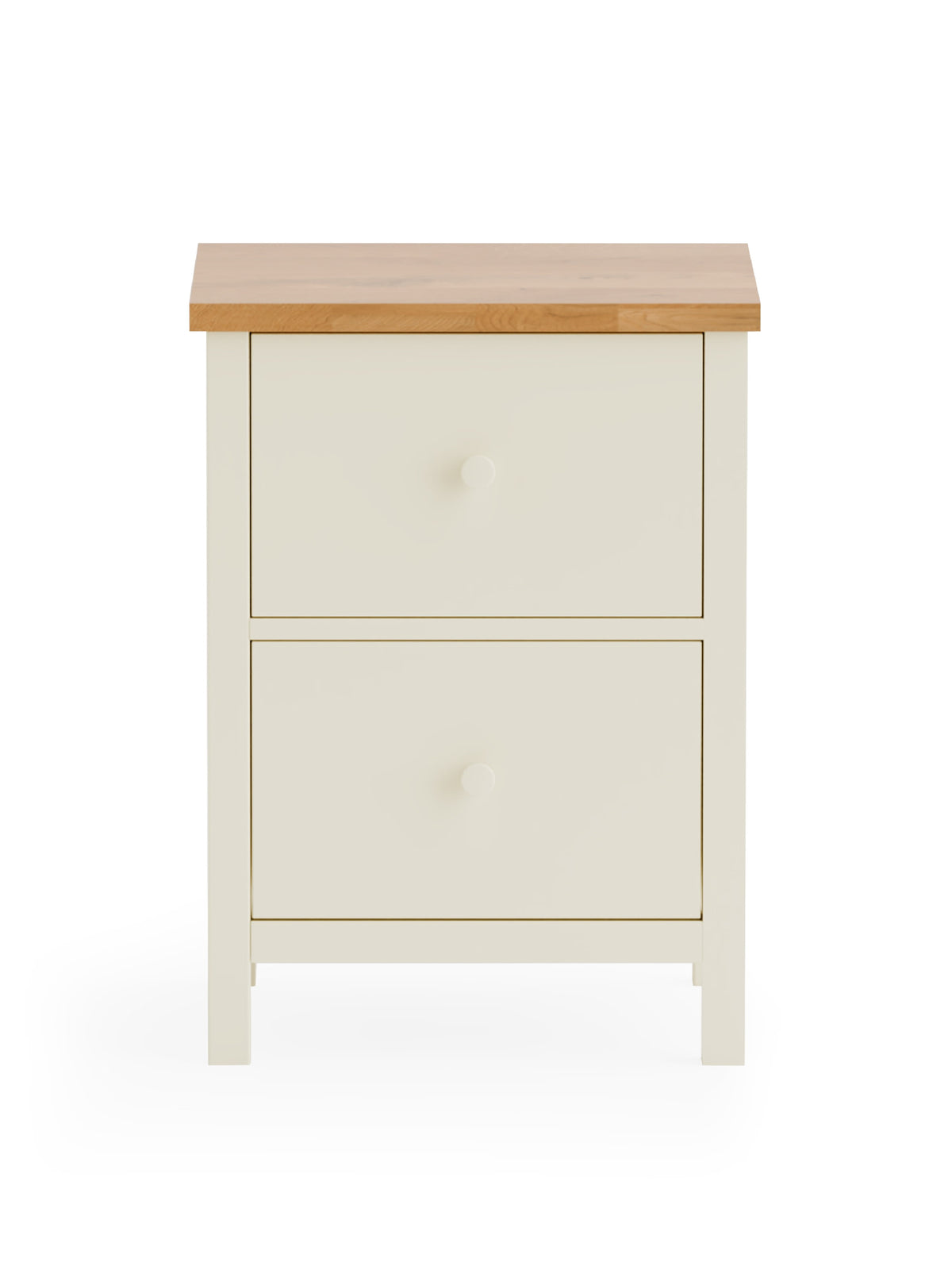 Coxmoor 2 Drawer Bedside - Ivory and Oak