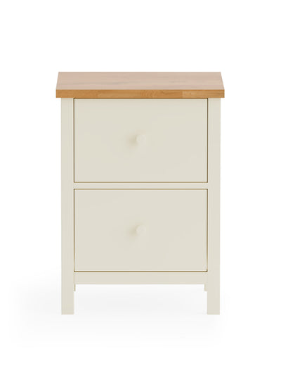 Coxmoor 2 Drawer Bedside - Ivory and Oak