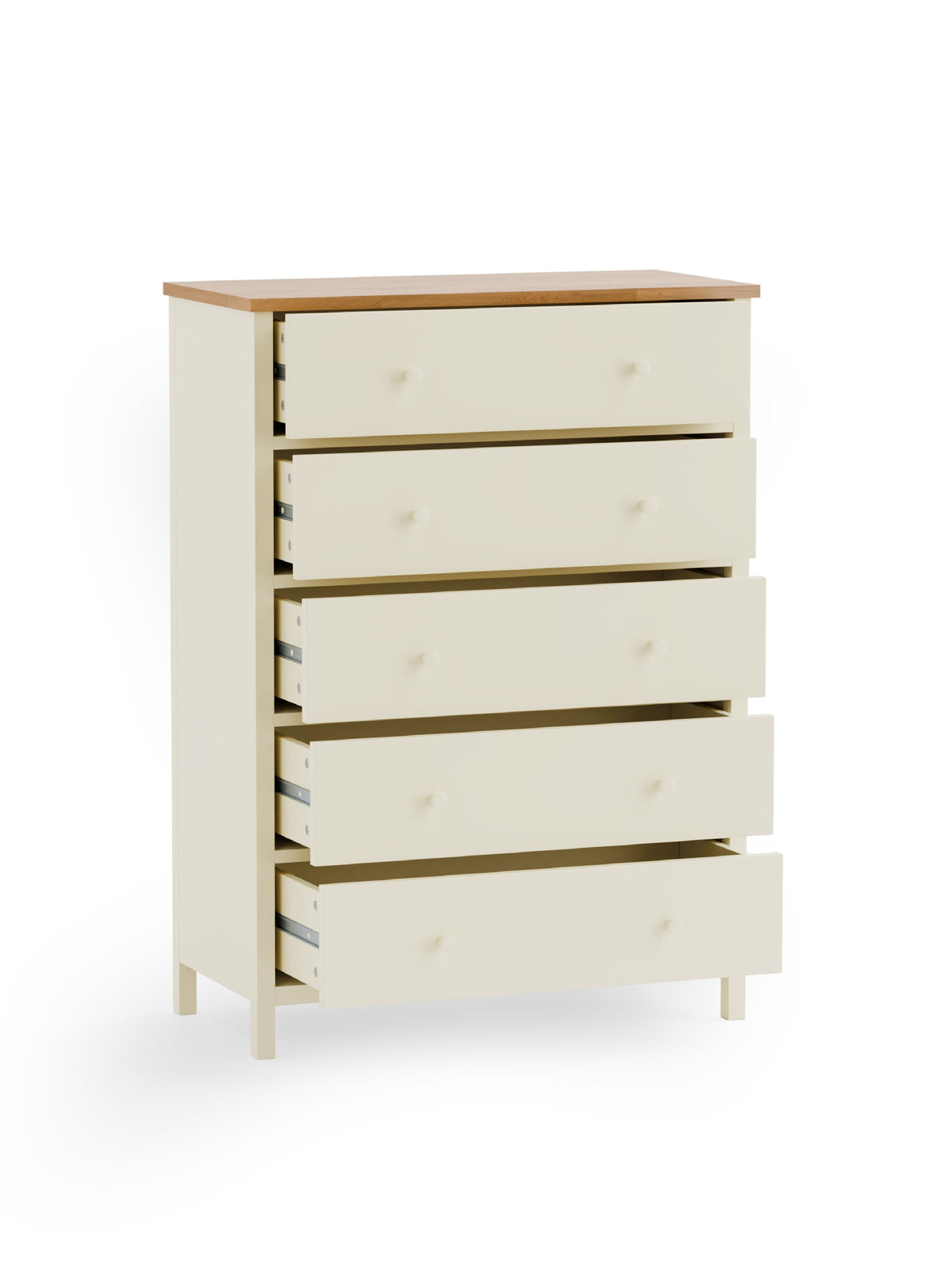 Coxmoor 5 Drawer Wide Chest - Ivory and Oak