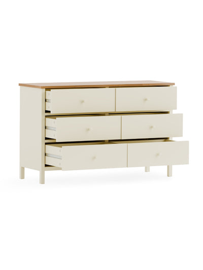 Coxmoor 6 Drawer Chest - Ivory and Oak