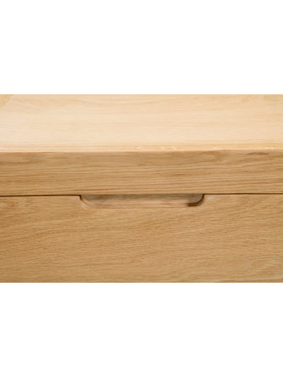 Curve Oak 3 Drawer Bedside