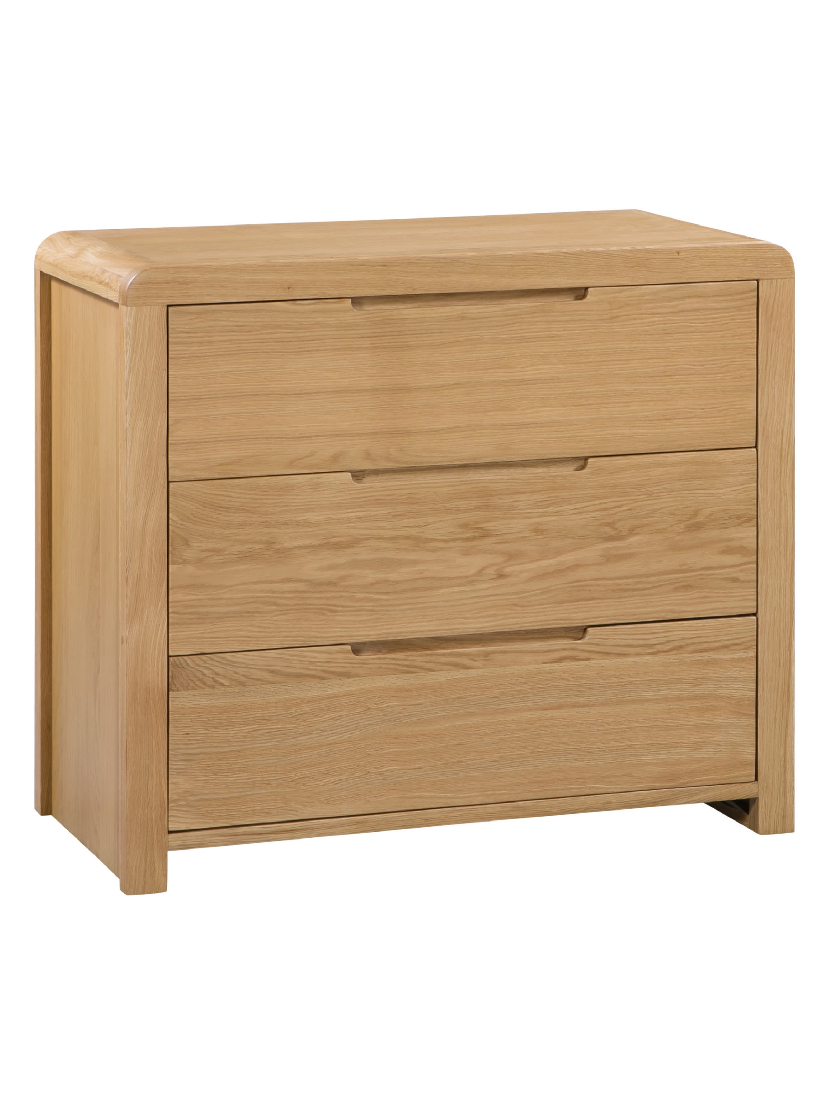 Curve Oak 3 Drawer Chest