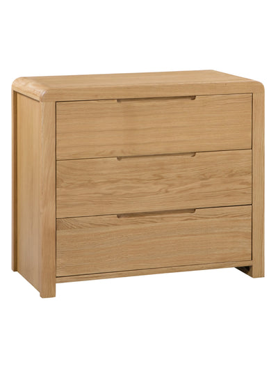 Curve Oak 3 Drawer Chest
