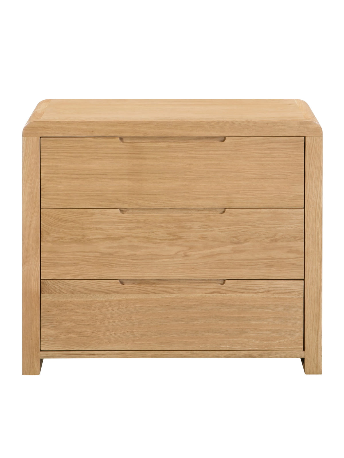 Curve Oak 3 Drawer Chest