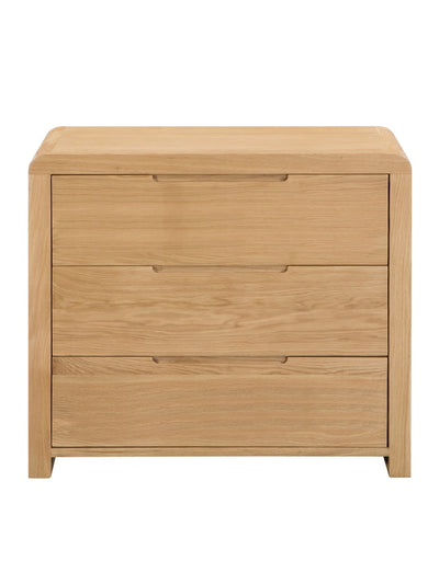 Curve Oak 3 Drawer Chest