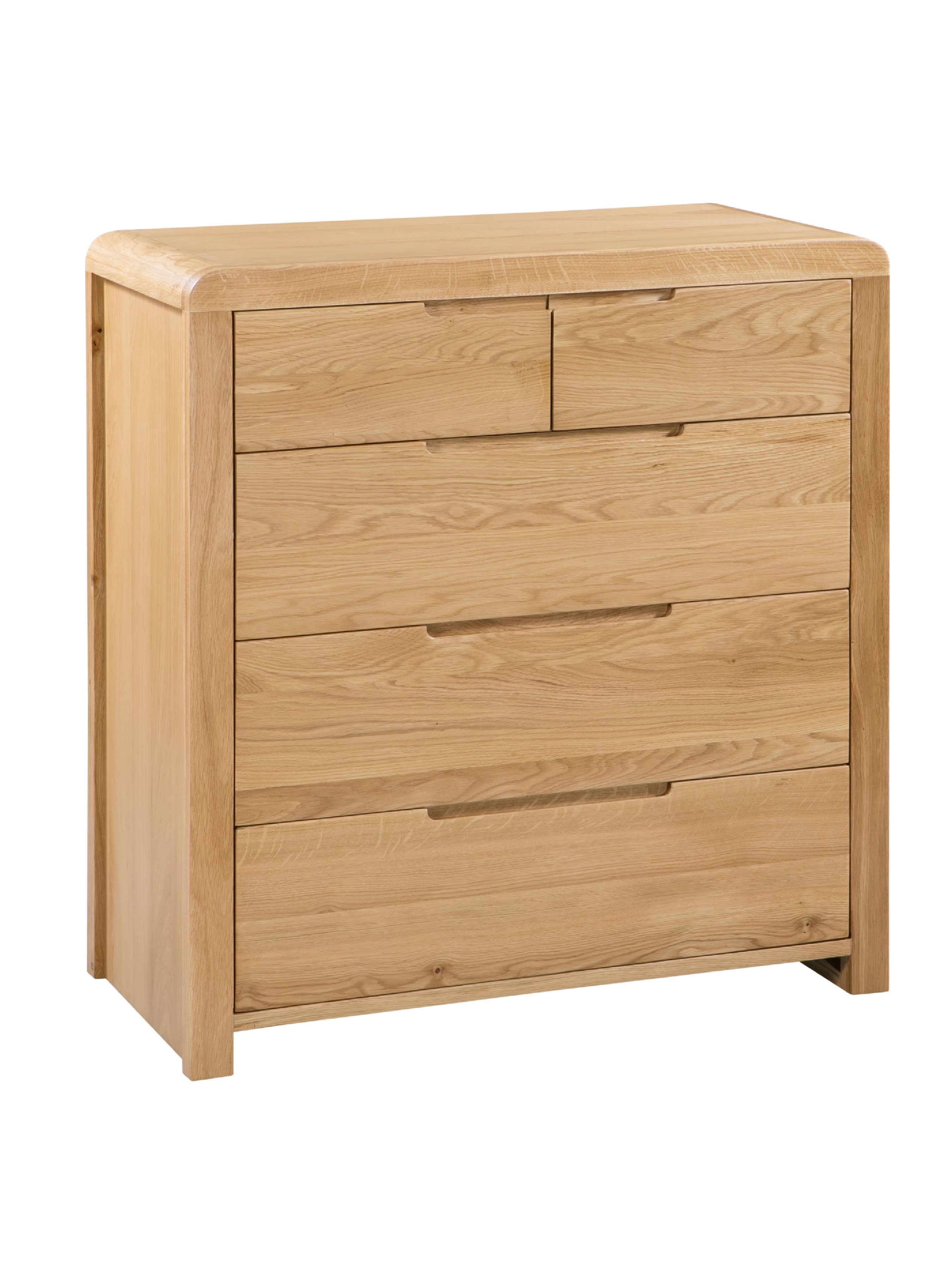Curve Oak 3+2 Drawer Chest